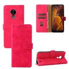 For Nokia C30 Solid Color Skin Feel Magnetic Buckle Horizontal Flip Calf Texture PU Leather Case with Holder & Card Slots & Wallet(Rose Red) - 1