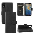 For ZTE Blade A31 Solid Color Skin Feel Magnetic Buckle Horizontal Flip Calf Texture PU Leather Case with Holder & Card Slots & Wallet(Black) - 1