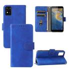 For ZTE Blade A31 Solid Color Skin Feel Magnetic Buckle Horizontal Flip Calf Texture PU Leather Case with Holder & Card Slots & Wallet(Blue) - 1