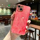 For iPhone 13 Pro Max Marble Texture Electroplating Shockproof Protective Case (Red) - 1