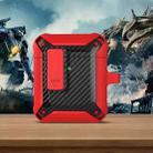 Wireless Earphones Shockproof Bumblebee Carbon Fiber Protective Case with Switch For AirPods 1/2(Red Black) - 1