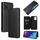 For ZTE Blade V30 Vita Carbon Fiber Texture Horizontal Flip TPU + PC + PU Leather Case with Card Slot(Black) - 1