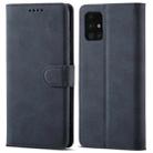 For Samsung Galaxy A41 Frosted Anti-theft Brush Horizontal Flip Leather Case with Holder & Card Slots & Wallet(Dark Blue) - 1