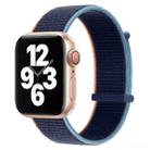 Hook and Loop Fastener Dual Section Watch Band For Apple Watch Series 9&8&7 41mm / SE 3&SE 2&6&SE&5&4 40mm / 3&2&1 38mm(Dark Navy Blue) - 1