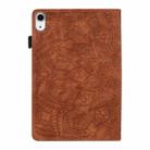 For iPad mini 6 Calf Pattern Double Folding Design Embossed Leather Tablet Case with Holder & Card Slots & Pen Slot & Elastic Band(Brown) - 3