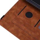 For iPad mini 6 Calf Pattern Double Folding Design Embossed Leather Tablet Case with Holder & Card Slots & Pen Slot & Elastic Band(Brown) - 7