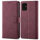 For Samsung Galaxy Note20 Frosted Anti-theft Brush Horizontal Flip Leather Case with Holder & Card Slots & Wallet(Wine Red) - 1