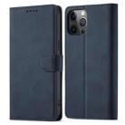 For iPhone 13 Pro Frosted Anti-theft Brush Horizontal Flip Leather Case with Holder & Card Slots & Wallet (Dark Blue) - 1