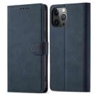 For iPhone 13 mini Frosted Anti-theft Brush Horizontal Flip Leather Case with Holder & Card Slots & Wallet (Dark Blue) - 1