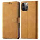 For iPhone 12 mini Frosted Anti-theft Brush Horizontal Flip Leather Case with Holder & Card Slots & Wallet (Yellow) - 1