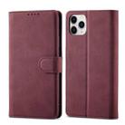 Frosted Anti-theft Brush Horizontal Flip Leather Case with Holder & Card Slots & Wallet For iPhone 11 Pro Max(Wine Red) - 1