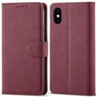 For iPhone XS Max Frosted Anti-theft Brush Horizontal Flip Leather Case with Holder & Card Slots & Wallet(Wine Red) - 1