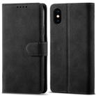 For iPhone X / XS Frosted Anti-theft Brush Horizontal Flip Leather Case with Holder & Card Slots & Wallet(Black) - 1
