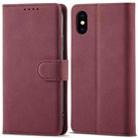 For iPhone XR Frosted Anti-theft Brush Horizontal Flip Leather Case with Holder & Card Slots & Wallet(Wine Red) - 1