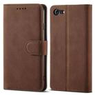 For iPhone SE 2022 / SE 2020 / 8 / 7 Frosted Anti-theft Brush Horizontal Flip Leather Case with Holder & Card Slots & Wallet(Coffee) - 1