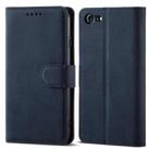 For iPhone SE 2022 / SE 2020 / 8 / 7 Frosted Anti-theft Brush Horizontal Flip Leather Case with Holder & Card Slots & Wallet(Dark Blue) - 1