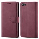 Frosted Anti-theft Brush Horizontal Flip Leather Case with Holder & Card Slots & Wallet For iPhone 8 Plus & 7 Plus(Wine Red) - 1