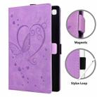 For Xiaomi Pad 5 / Pad 5 Pro Love Butterfly Pattern Horizontal Flip Leather Case with Holder & Sleep / Wake-up Function(Purple) - 3