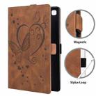 For Xiaomi Pad 5 / Pad 5 Pro Love Butterfly Pattern Horizontal Flip Leather Case with Holder & Sleep / Wake-up Function(Brown) - 3