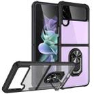 For Samsung Galaxy Z Flip3 5G Shockproof Transparent TPU + Acrylic Protective Case with Ring Holder(Silver) - 1
