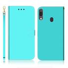 For Galaxy A20 / A30 Imitated Mirror Surface Horizontal Flip Leather Case with Holder & Card Slots & Wallet & Lanyard(Mint Green) - 1