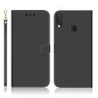 For Galaxy A20e Imitated Mirror Surface Horizontal Flip Leather Case with Holder & Card Slots & Wallet & Lanyard(Black) - 1