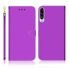 For Galaxy A90 5G Imitated Mirror Surface Horizontal Flip Leather Case with Holder & Card Slots & Wallet & Lanyard(Purple) - 1