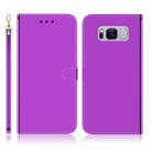 For Galaxy S8 Imitated Mirror Surface Horizontal Flip Leather Case with Holder & Card Slots & Wallet & Lanyard(Purple) - 1