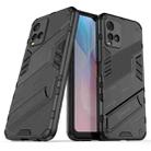 For vivo Y21 Punk Armor 2 in 1 PC + TPU Shockproof Case with Invisible Holder(Black) - 1