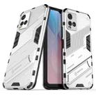 For vivo Y21 Punk Armor 2 in 1 PC + TPU Shockproof Case with Invisible Holder(White) - 1