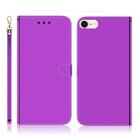 For iPhone 7 / 8 Imitated Mirror Surface Horizontal Flip Leather Case with Holder & Card Slots & Wallet & Lanyard(Purple) - 1