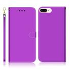 For iPhone 7 Plus / 8 Plus Imitated Mirror Surface Horizontal Flip Leather Case with Holder & Card Slots & Wallet & Lanyard(Purple) - 1