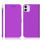 For iPhone 11 Imitated Mirror Surface Horizontal Flip Leather Case with Holder & Card Slots & Wallet & Lanyard(Purple) - 1