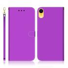 For iPhone XR Imitated Mirror Surface Horizontal Flip Leather Case with Holder & Card Slots & Wallet & Lanyard(Purple) - 1