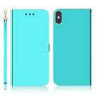 For iPhone X / XS Imitated Mirror Surface Horizontal Flip Leather Case with Holder & Card Slots & Wallet & Lanyard(Mint Green) - 1