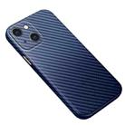 Carbon Fiber Texture Kevlar All-inclusive Shockproof Phone Protective Case For iPhone 13(Sapphire Blue) - 1