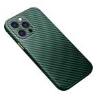 Carbon Fiber Texture Kevlar All-inclusive Shockproof Phone Protective Case For iPhone 13 Pro(Emerald Green) - 1
