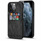 Calf Texture PU + PC Protective Case with Card Slots For iPhone 13(Black) - 1