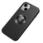 Nappa Texture Leather Back Cover Shockproof Case For iPhone 13 mini(Black) - 1