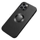 Nappa Texture Leather Back Cover Shockproof Case For iPhone 13 Pro(Black) - 1