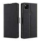 For Google Pixel 4a Ultra-thin Voltage Side Buckle PU + TPU Horizontal Flip Leather Case with Holder & Card Slot(Black) - 1