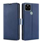 For Google Pixel 5 Ultra-thin Voltage Side Buckle PU + TPU Horizontal Flip Leather Case with Holder & Card Slot(Blue) - 1