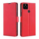 For Google Pixel 5 XL 4G & 5G / Pixel 4a 5G Ultra-thin Voltage Side Buckle PU + TPU Horizontal Flip Leather Case with Holder & Card Slot(Red) - 1