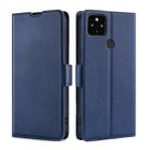 For Google Pixel 5 XL 4G & 5G / Pixel 4a 5G Ultra-thin Voltage Side Buckle PU + TPU Horizontal Flip Leather Case with Holder & Card Slot(Blue) - 1