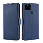 For Google Pixel 5a Ultra-thin Voltage Side Buckle PU + TPU Horizontal Flip Leather Case with Holder & Card Slot(Blue) - 1