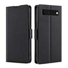 For Google Pixel 6 Ultra-thin Voltage Side Buckle PU + TPU Horizontal Flip Leather Case with Holder & Card Slot(Black) - 1