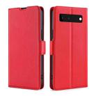 For Google Pixel 6 Ultra-thin Voltage Side Buckle PU + TPU Horizontal Flip Leather Case with Holder & Card Slot(Red) - 1