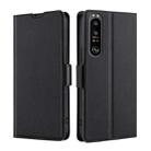 For Sony Xperia 1 III Ultra-thin Voltage Side Buckle PU + TPU Horizontal Flip Leather Case with Holder & Card Slot(Black) - 1