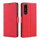 For Sony Xperia 1 III Ultra-thin Voltage Side Buckle PU + TPU Horizontal Flip Leather Case with Holder & Card Slot(Red) - 1