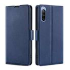 For Sony Xperia 10 III Ultra-thin Voltage Side Buckle PU + TPU Horizontal Flip Leather Case with Holder & Card Slot(Blue) - 1